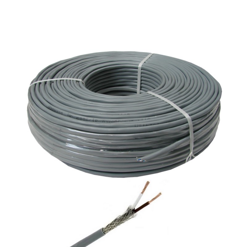 Câble Électrique blindé LIYCY Bi-conducteur 2x1,5 mm² 50m