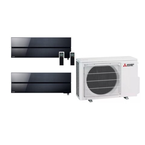 Pack Bi-Split Mitsubishi Electric Série Design de Luxe MXZ-2F53VF5 – MSZ-LN25VG2B + MSZ-LN25VG2B – Noir Onyx – R32