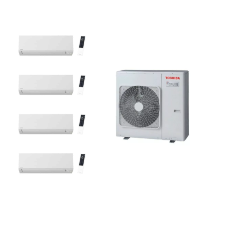 Pack Quadri Split Toshiba Shorai Edge Blanc RAS-4M27G3AVG-E 2xB07 + 2xB10 - groupe RAS-4M27G3AVG-E et 4 unités intérieures