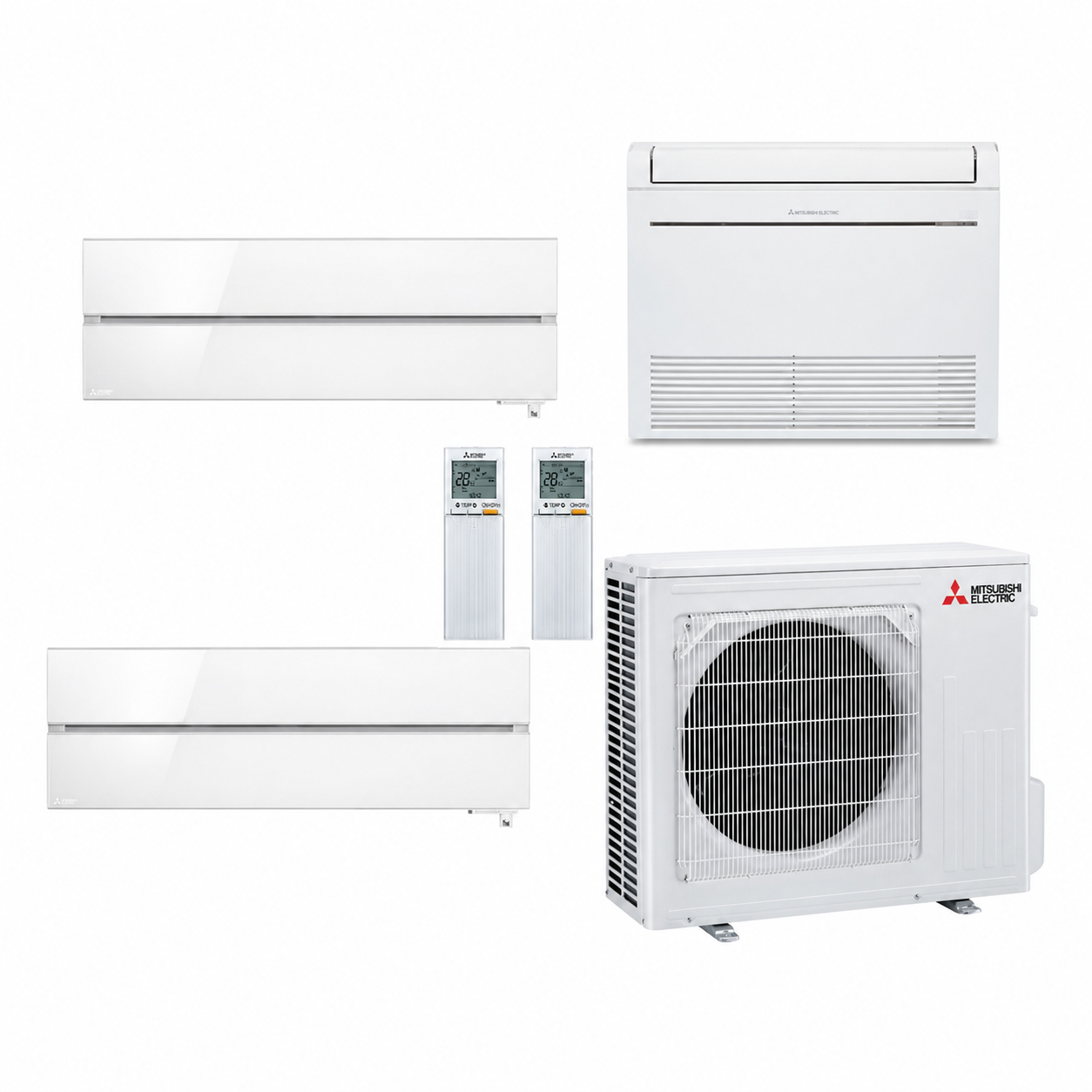 Pack Tri-Split Mitsubishi Electric MXZ-3F68VF5 avec 2 murales MSZ-LN25VG2V et console MFZ-KT25VG