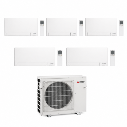 Pack Penta-Split Mitsubishi Electric Compact MXZ-5F102VF3 – 3x MSZ-AY15VGK2 + 1x MSZ-AY20VGK2 + 1x MSZ-AY35VGK2, 5 télécommandes et un groupe extérieur