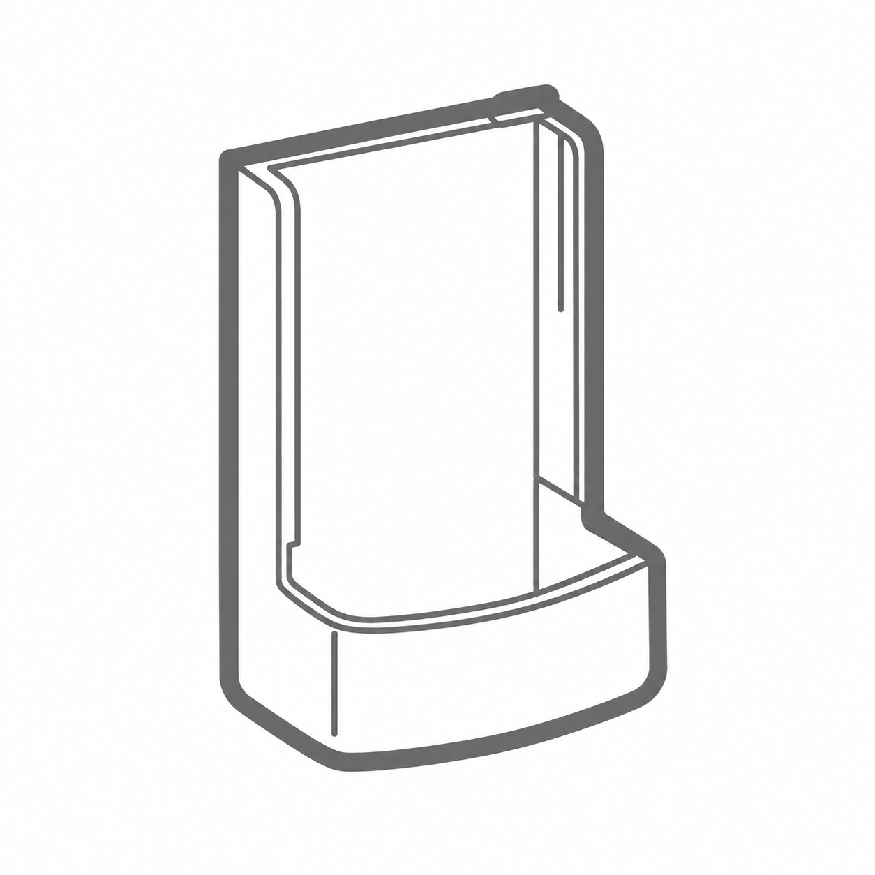 Support mural blanc pour télécommande Mitsubishi Electric MAC-1300RC-E, vue de face sur fond blanc