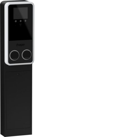 Borne de recharge Hager witty park2 Borne totem IP55 IK10 2x22kW T2+TE+OCPP+MID+ECRAN+RFID+Protections