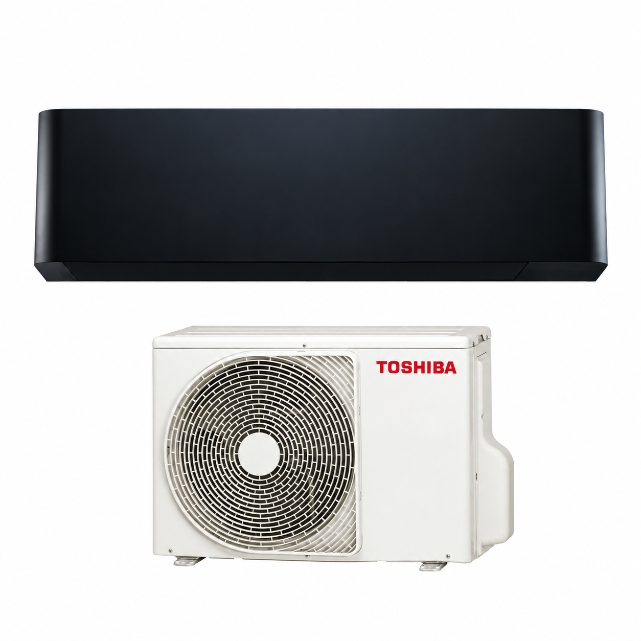 Une unité intérieure Toshiba Shorai Curve noir mat et un groupe extérieur Toshiba, ensemble monosplit