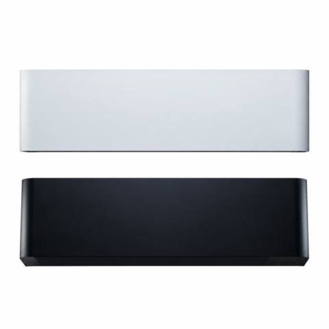 Deux finitions alternatives Toshiba Shorai Curve : blanc mat et noir mat, une seule unité vendue au choix