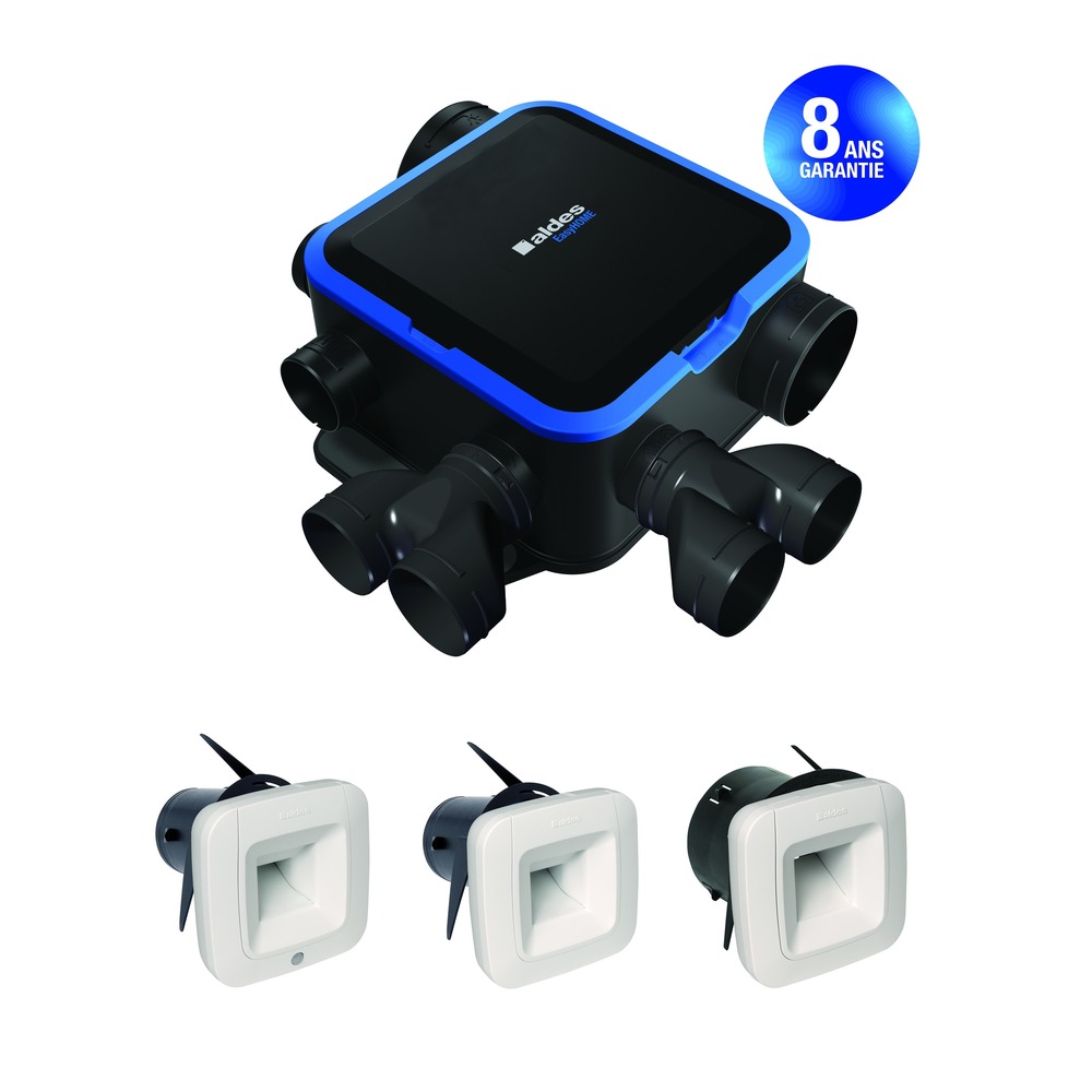 VMC autoréglable Aldes Kit VMC simple flux EasyHOME HYGRO COMPACT Premium Haute Pression