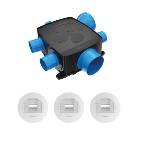 VMC autoréglable Atlantic Kit piles Hygrocosy BC FLEX VMC hygro basse consommation plat 4 sanitaires
