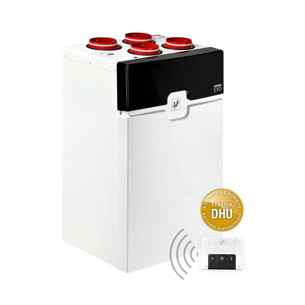 VMC double flux S&P VMC double-flux DOMEO EVO très haut rendement 90 %, 225 m3/h, commande radio