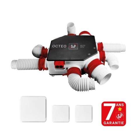 VMC autoréglable S&P Kit VMC à sondes thermo-hygrométriques pour logement jusqu'à 6 sanitaires